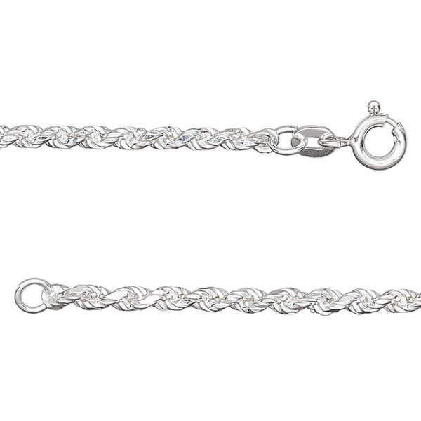 Chain, sterling silver, 2.75mm French rope, 30 inches. Sold individually. image number 0