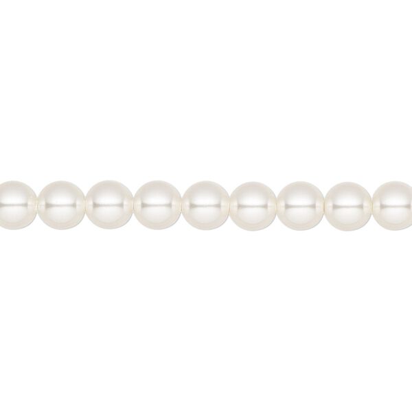 Pearl 100pk white, Crystal Passions® 5mm round 5810 image number 0