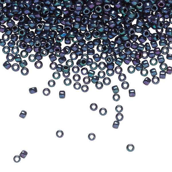 Seed bead, TOHO BEADS®, glass, pkg/250g, #11 round, opaque higher-metallic dragonfly (TR-11-505). image number 0