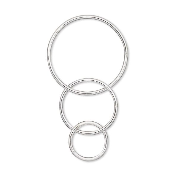 Focal, sterling silver-filled, 40x20mm with 20mm / 14mm / 10mm round. Sold individually. image number 0