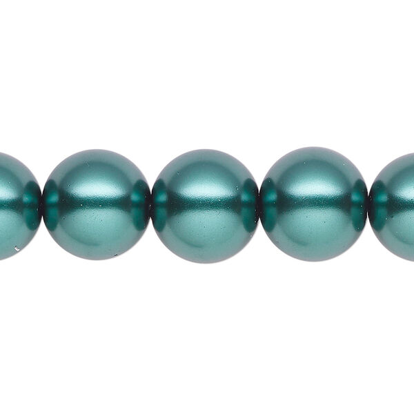 Pearl 1pk green, Celestial Crystal® 12mm round 15.5-16 inch image number 0