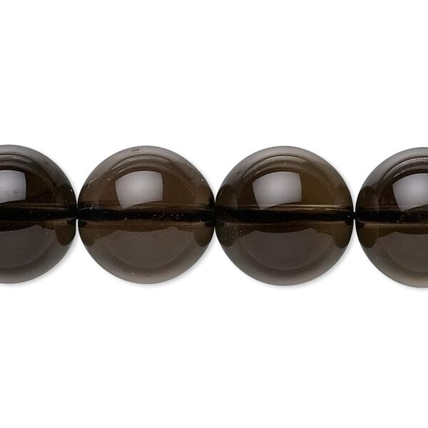 Smoky quartz 1pkg1, round bead 15.5-16 inch 14-15mm image number 0