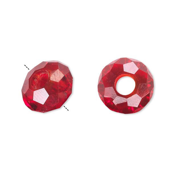 Bead 12pk 32 facets red, Celestial Crystal® Dione® 14x8mm rondelle image number 0