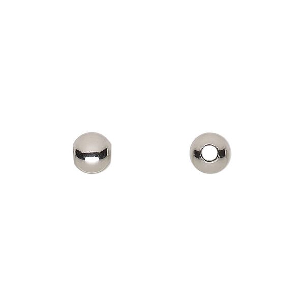Bead, stainless steel, 6mm round. Sold per pkg of 100. image number 0