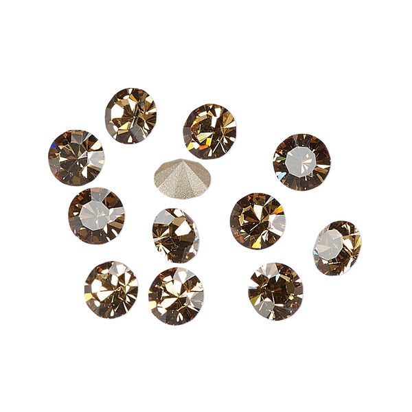 Chaton 144pk light Colorado topaz foil back, Preciosa MAXIMA Czech crystal rhinestone 6.14-6.32mm 15-cut faceted round SS29 image number 0