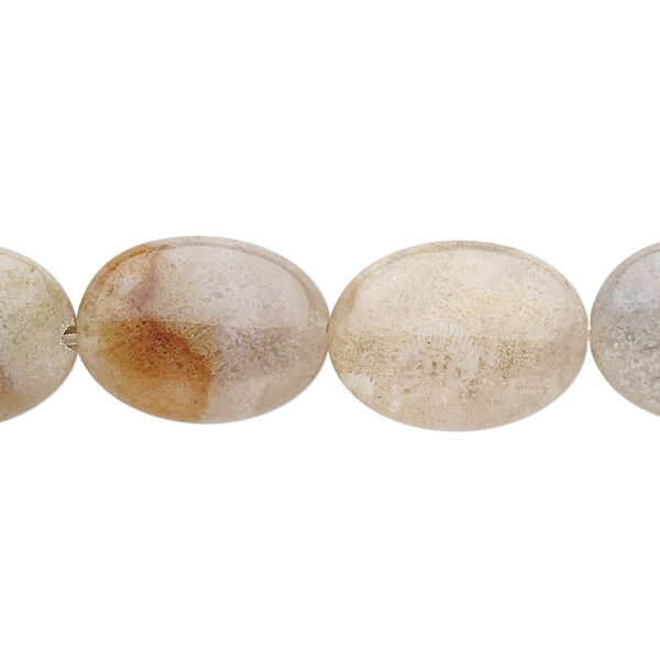 Dendritic ocean agate 1pkg1, puffed oval bead natural 8 inch 18x13mm image number 0