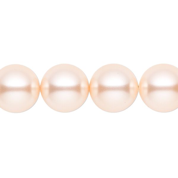 Pearl 10pk peach, Crystal Passions® 12mm round 5810 image number 0