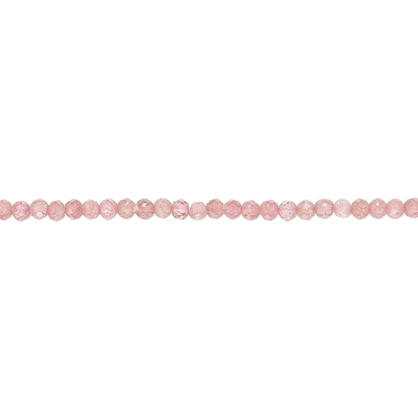 Pink tourmaline 1pkg1, hand-cut faceted round bead natural 15.5-16 inch 2mm image number 0