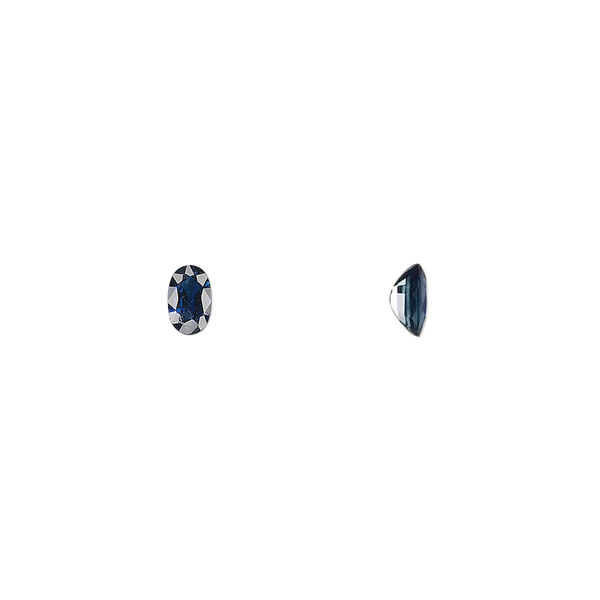 Blue sapphire 1pkg1, hand-cut faceted oval gem 5x3mm image number 0