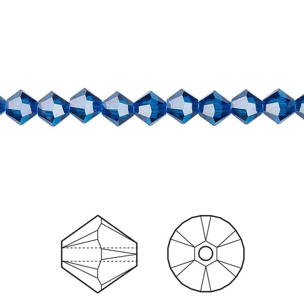 Bead 144pk Capri blue, Crystal Passions® 5mm bicone 5328 image number 0