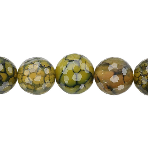 Fire crackle agate 1pkg1, faceted round bead 8 inch 12mm image number 0