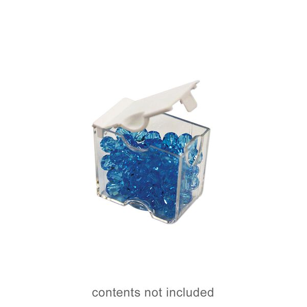 Organizer, Medium Containers™, Bead Storage Solutions™, plastic, clear and opaque off-white, 2 x 1-3/4 x 1-1/8 inches. Sold per 5-piece set. image number 0