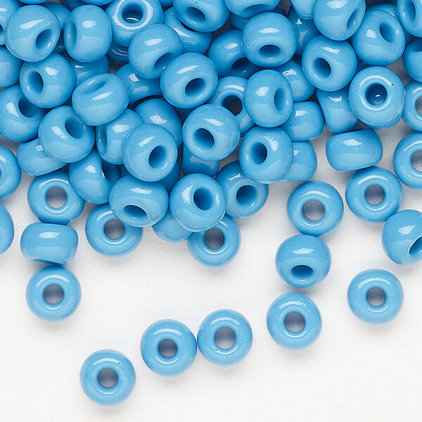 Seed bead, Preciosa Ornela, glass, opaque turquoise, #2 rocaille. Sold per 50-gram pkg. image number 0