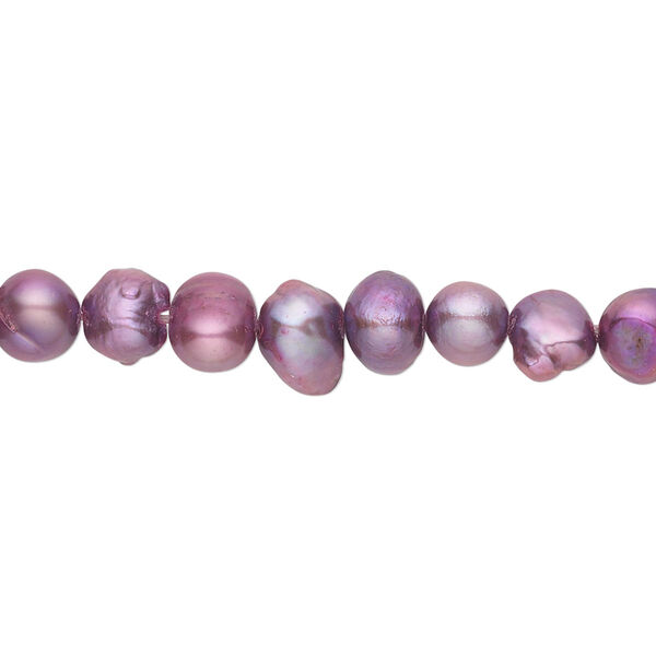 Pearl, cultured freshwater (dyed), wine, 5-6mm flat-sided potato, D grade, Mohs hardness 2-1/2 to 4. Sold per 16-inch strand. image number 0