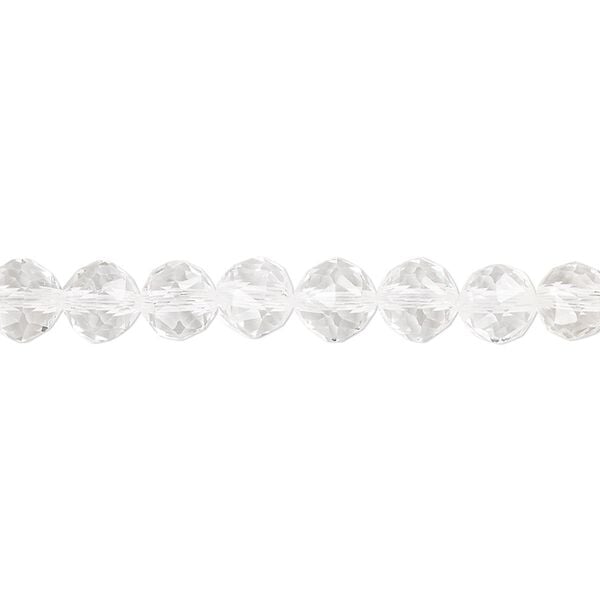 Quartz crystal 1pkg1, rose-cut round bead natural 8 inch 6mm image number 0