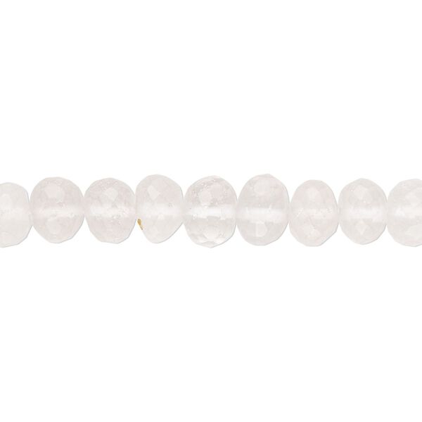 Ice quartz 1pkg1, micro-faceted rondelle bead natural 14 inch 7x5mm-8x6mm image number 0