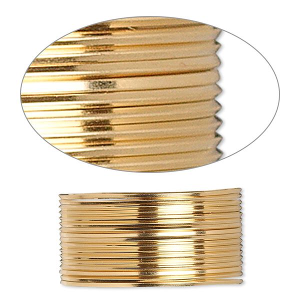 Wire, 12Kt gold-filled, dead-soft, square, 22 gauge. Sold per pkg of 5 feet. image number 0