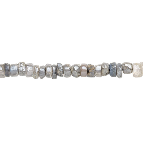 Labradorite 1pkg1, luster hand-cut tumbled heishi bead 13 inch 3x1mm-4x3mm image number 0