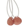 Strawberry quartz 1pkg2, hand-cut top-drilled puffed teardrop bead natural 14x14mm image number 0