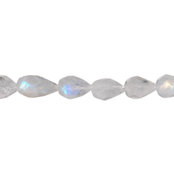 Rainbow moonstone 1pkg1, hand-cut faceted teardrop bead natural 15.5-16 inch 9x5mm image number 0