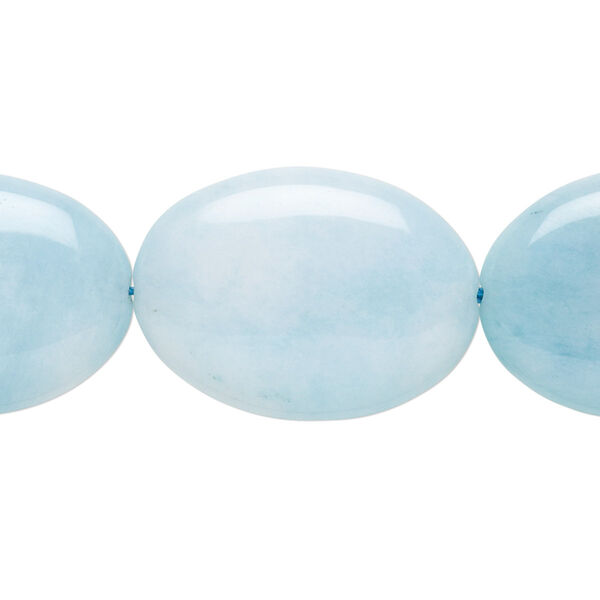"Larimar" 1pkg1, flat oval bead 8 inch 25x18mm image number 0