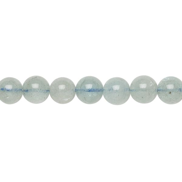 Aquamarine 1pkg1, round bead 15 inch 6mm-7mm image number 0