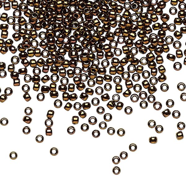 Seed bead, TOHO BEADS®, glass, pkg/250g, #11 round, opaque Olympic bronze (TR-11-224). image number 0
