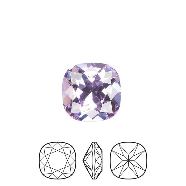 Fancy stone 144pk violet foil back, Preciosa MAXIMA Czech crystal rhinestone 12mm cushion square image number 0
