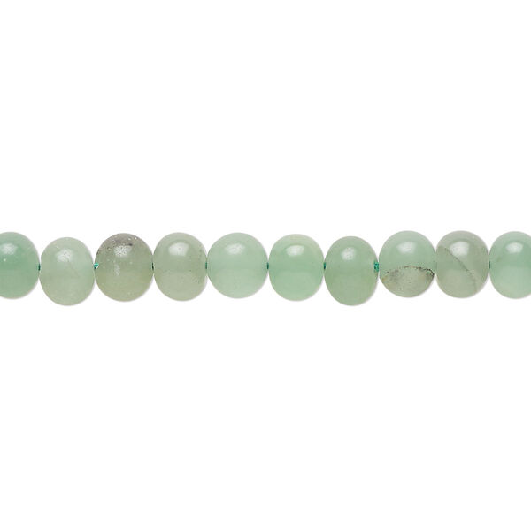Green chalcedony 1pkg1, hand-cut pebble bead 14 inch small image number 0