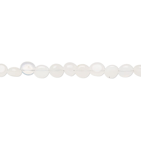 Ethiopian white opal 1pkg1, pebble bead natural 15.5-16 inch small image number 0