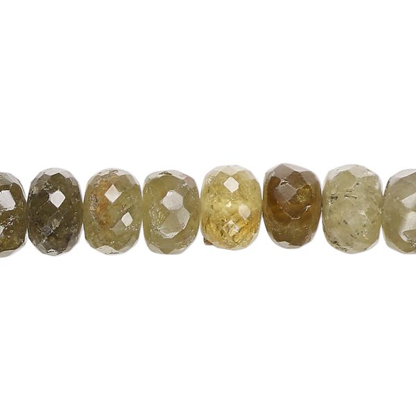 Grossularite garnet 1pkg1, hand-cut tumbled faceted rondelle bead natural 14 inch 8x4mm-10x7mm image number 0
