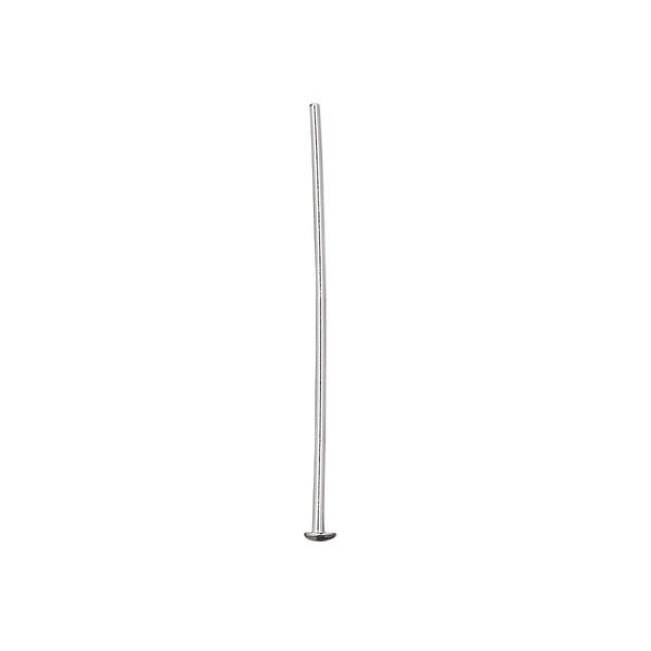 Head pin, sterling silver, 1 inch with domed head, 22 gauge. Sold per pkg of 10. image number 0