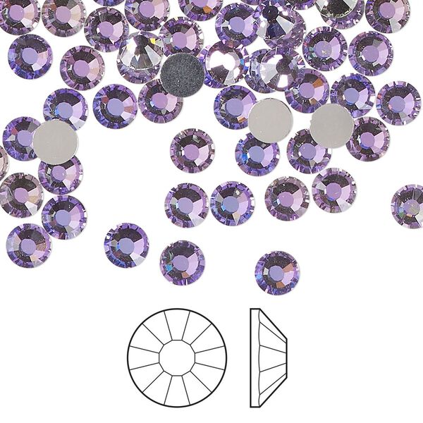 Flat back 1440pk crystal vitrail light, Preciosa Viva 12® Czech crystal rhinestone 4.6-4.8mm chaton rose round SS20 image number 0
