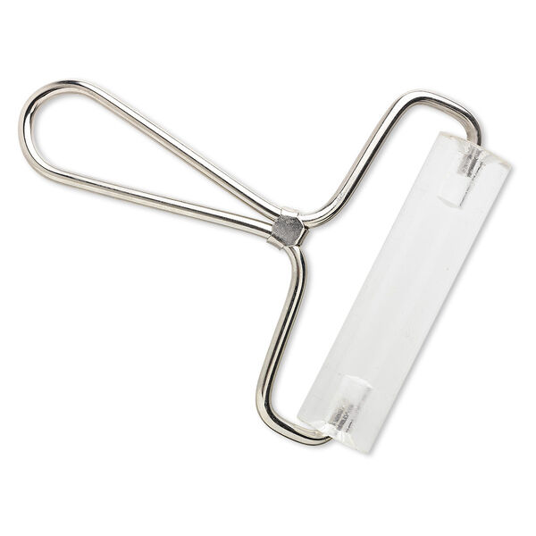 Roller, acrylic and steel, clear , 5-1/2 x 4 x 3/4 inch brayer with handle. Sold individually. image number 0