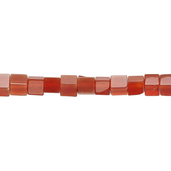 Carnelian 1pkg1, cube bead 15.5-16 inch 4mm image number 0