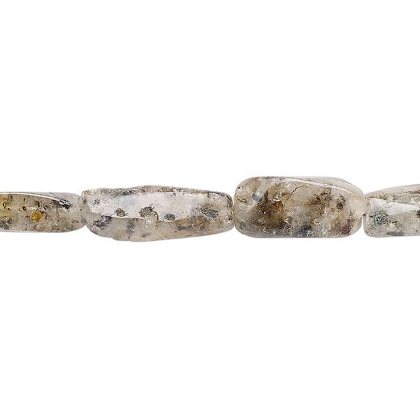 Black spotted quartz 1pkg1, hand-cut twisted square tube bead natural 13 inch 12x4mm-15x5mm image number 0