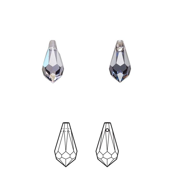Drop 4pk tanzanite starlight, Crystal Passions® 11x5.5mm pendant teardrop 6000 image number 0