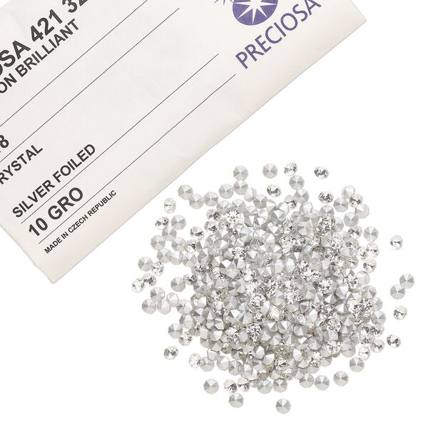 Chaton 1440pk crystal foil back, vintage Preciosa Czech crystal rhinestone 4.2-4.4mm round SS18 image number 0