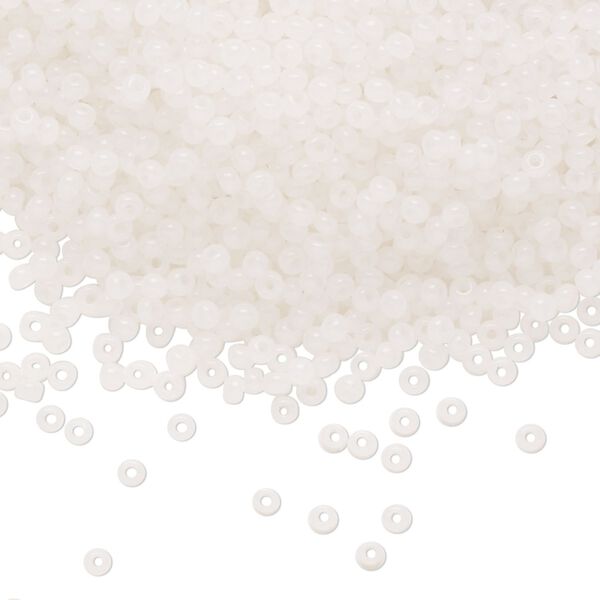 Seed bead, Preciosa Ornela Czech glass, pkg/500g, #11 rocaille, opaque alabaster, (02090). image number 0