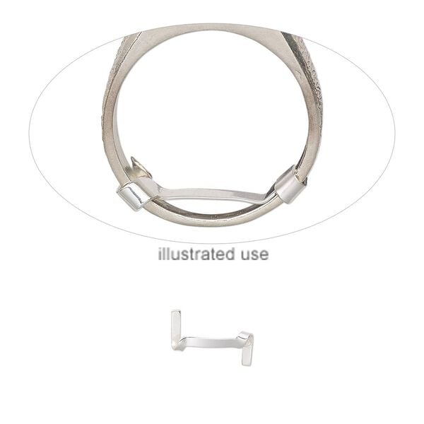 Ring guard, sterling silver, 2mm wide, fits up to 5.25mm wide shanks. Sold per pkg of 2. image number 0