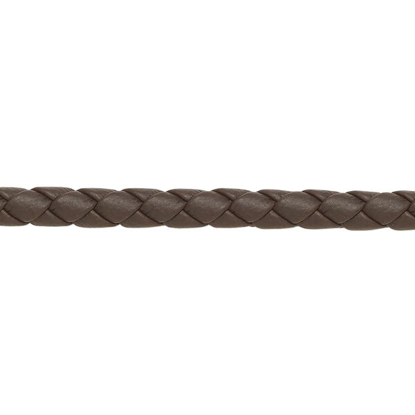 Bolo cord, leatherette, matte brown, 4mm braided round. Sold per 5-yard section. image number 0