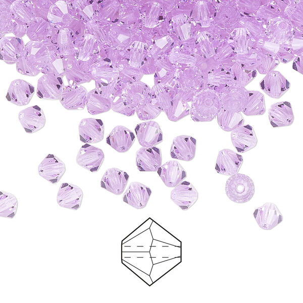 Bead 48pk violet, Preciosa Czech crystal 4mm bicone image number 0