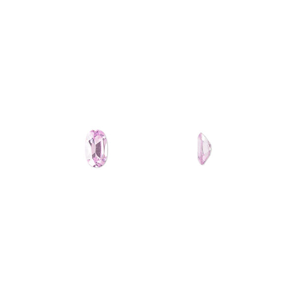 Gem, cubic zirconia, sapphire rose, 5x3mm faceted oval, Mohs hardness 8-1/2. Sold per pkg of 5. image number 0