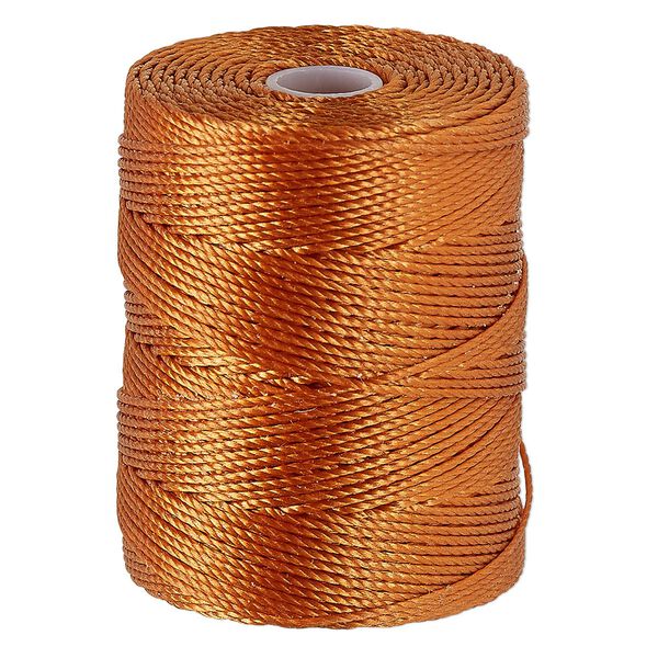 Thread, C-Lon®, nylon, copper, 0.5mm diameter. Sold per 92-yard spool. image number 0