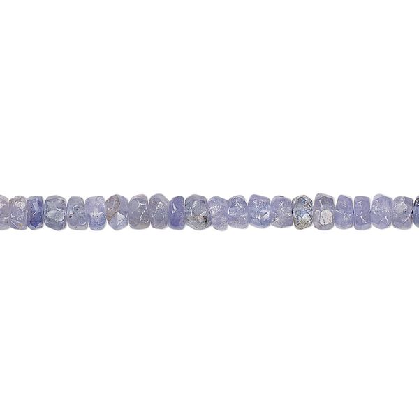 Tanzanite 1pkg1, hand-cut faceted rondelle bead 8 inch 4x2mm-5x3mm image number 0
