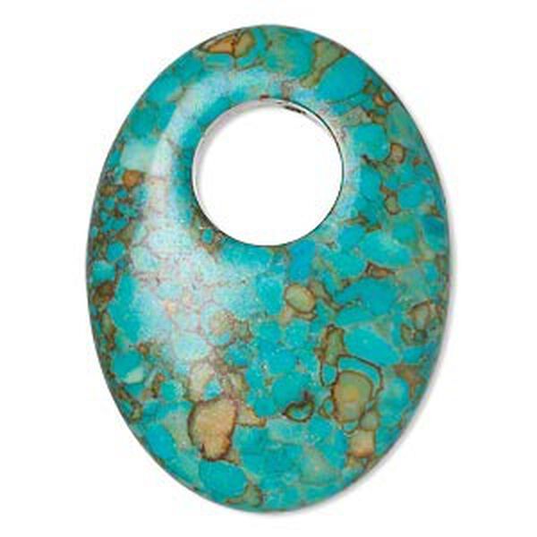 Mosaic "turquoise" (magnesite) 1pkg2, go-go focal B grade, 40x30mm image number 0