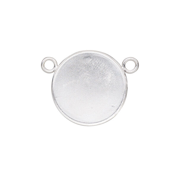 Connector, Almost Instant Jewelry®, fine silver, 19mm closed-back round with 18mm round bezel setting. Sold individually. image number 0