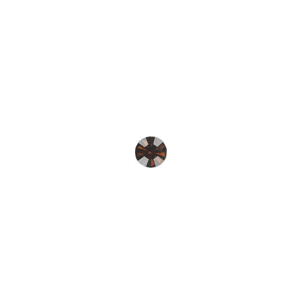 Chaton, glass rhinestone, smoky topaz, foil back, 4.4-4.6mm faceted round, SS19. Sold per pkg of 36. image number 0