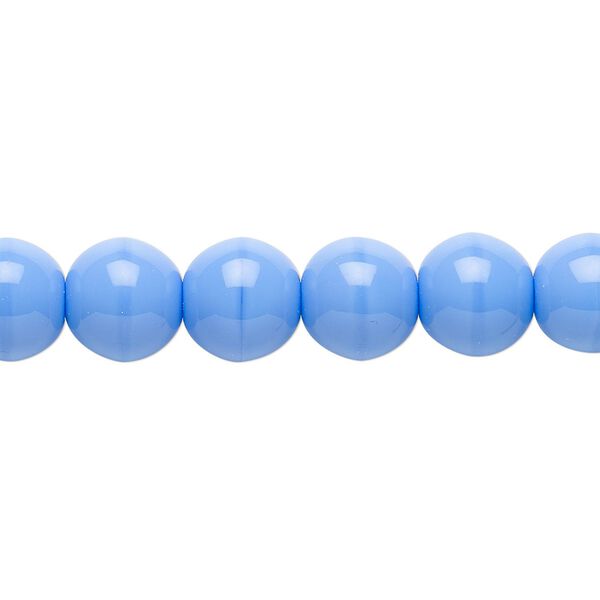 Bead, Czech glass druk, opaque light blue, 10mm round. Sold per 15-1/2" to 16" strand. image number 0