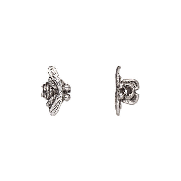 Bead, antiqued pewter (tin-based alloy), 13x6mm bee. Sold per pkg of 4. image number 0